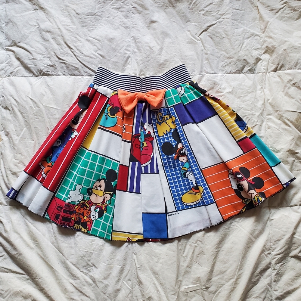 VINTAGE Mickey Mouse Bed Sheet Circle/Skater Skirt